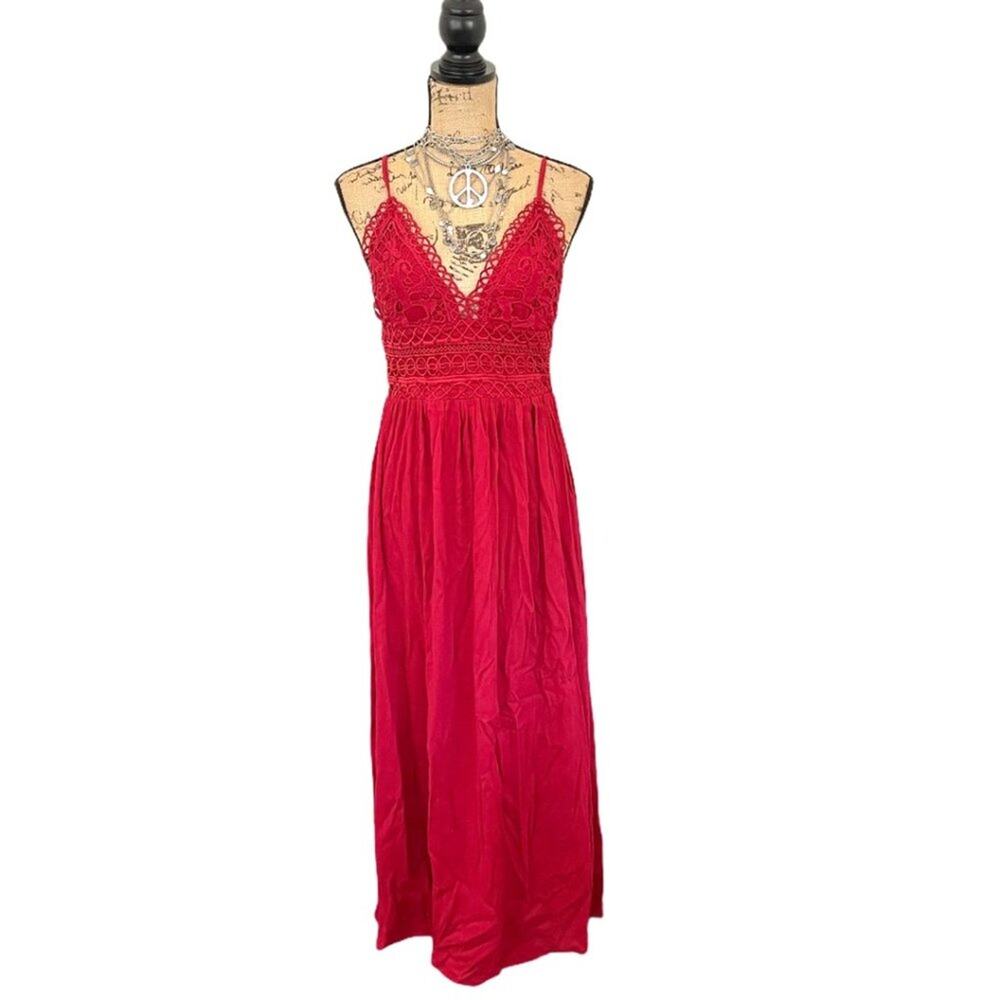 REBELLION AGAIN maxi dress burgundy size SMALL new